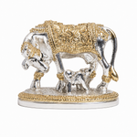 Elaris Kamdhenu Cow Idol – Small, Gold & Silver Plated