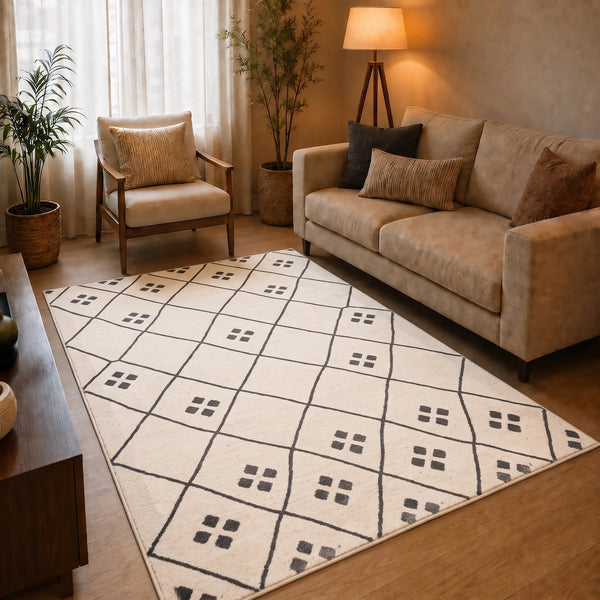 Elaris Ivory Diamond Carpet