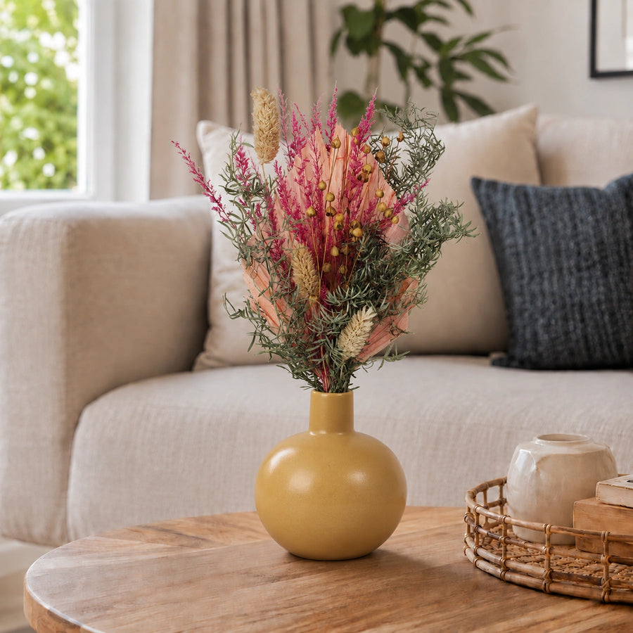 Elaris  Terra Dried Blooms With Vase