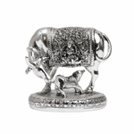 Elaris Kamdhenu Cow Idol – Medium, Silver Plated Showpiece