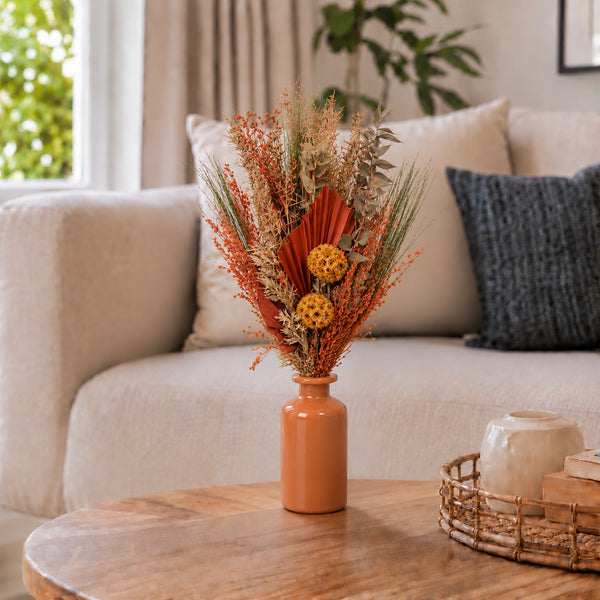 Elaris  Amber Dried Blooms With Vase
