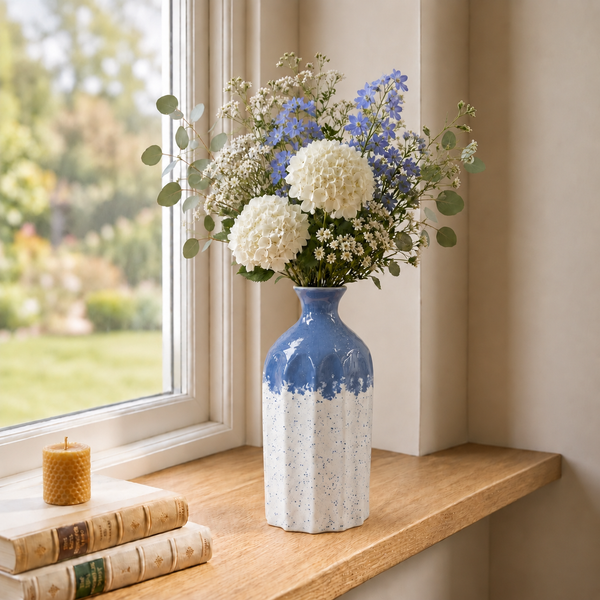 Elaris Fluted Bottle Handcrafted Ceramic Vase