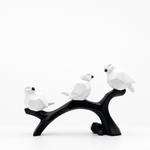 Elaris Birds Trio Showpiece - Black & White Branch Sculpture