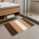 Modern Earth-Tone Striped Anti Slip Bath Mat, 50 x 80 cm