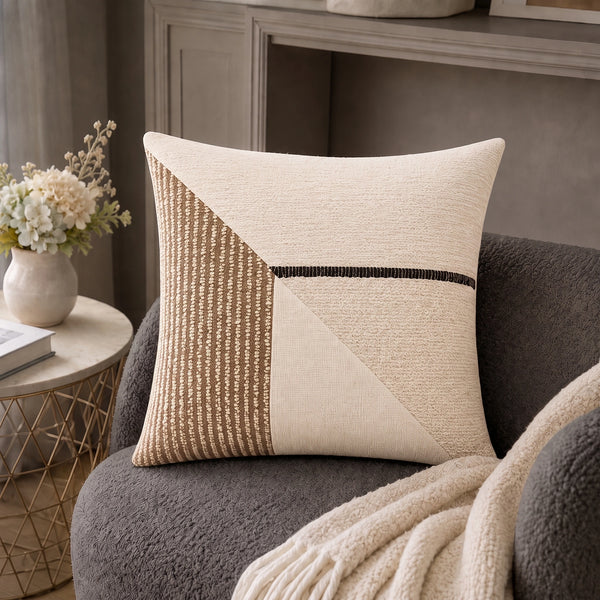Elaris Terracotta Ivory Angle Cushion Cover