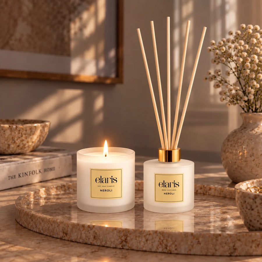 Elaris Neroli Candle & Reed Diffuser Gift Set