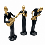 Elaris Musician Figurine Set - Black & Gold, Set of 3