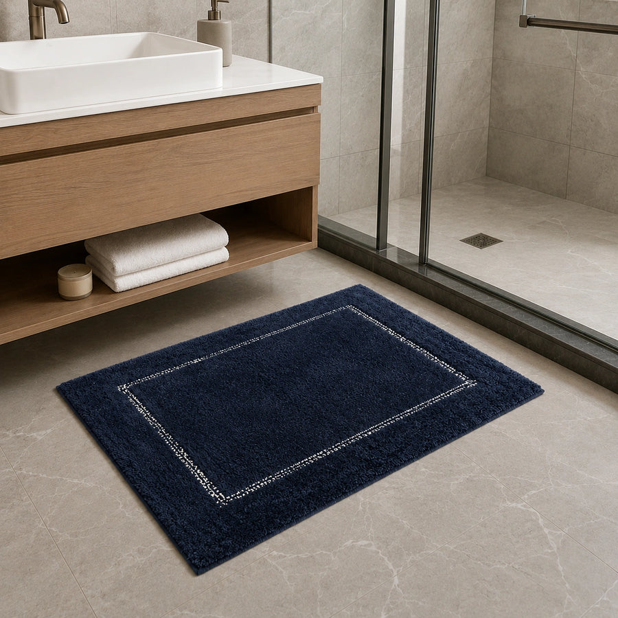 Geometric Border Design Anti Slip Bath Mat, 40 x 60 cm