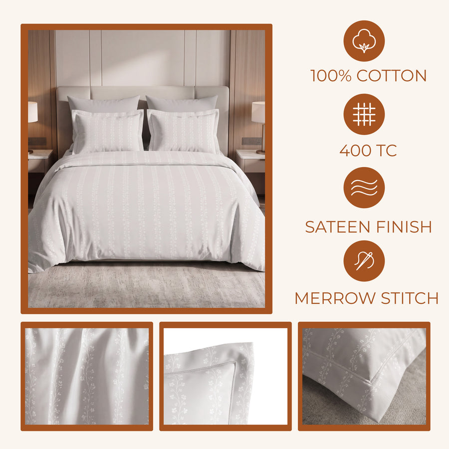Pin Dot Stripe King Fitted 100% Cotton Bedsheet Set