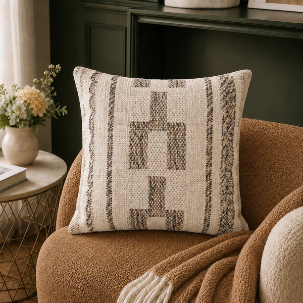 Elaris Ivory Aztec Cushion Cover