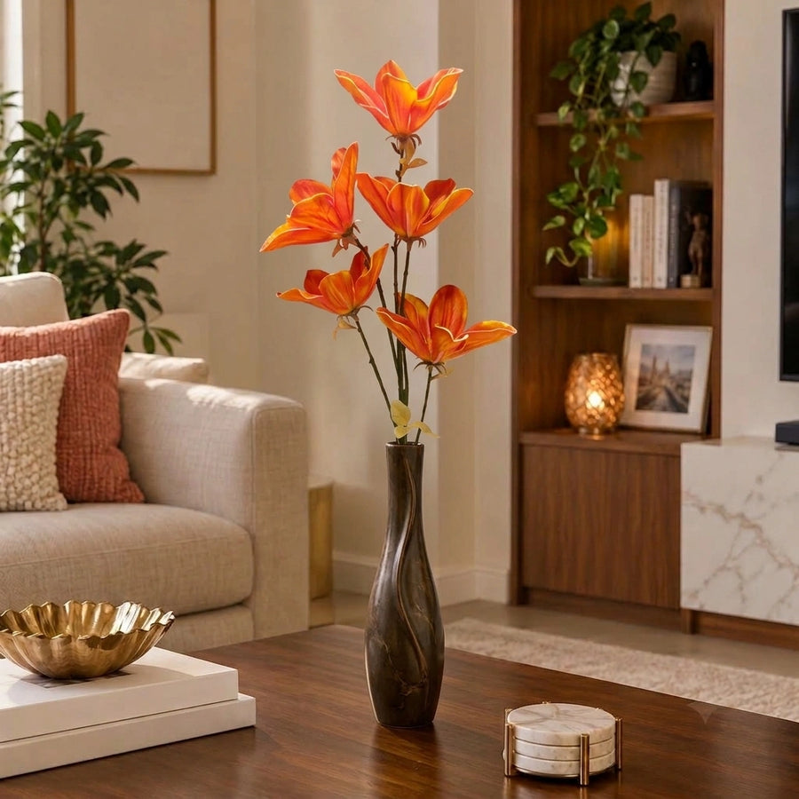 Elaris Everbloom Orange Lily – Single Stem, 80cm | EVA Foam