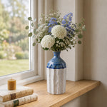 Elaris Fluted Bottle Handcrafted Ceramic Vase