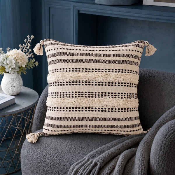 Elaris Grey Multi Stripe Cushion Cover