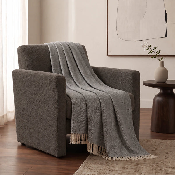 Elaris Grey Texture Throw