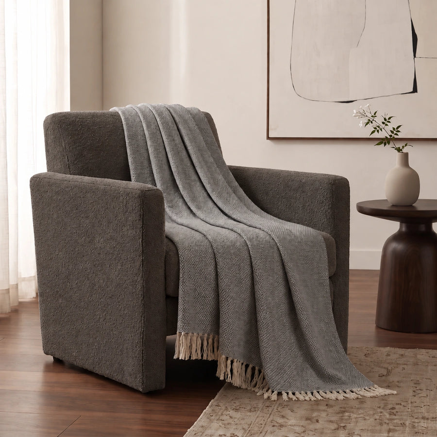 Elaris Grey Texture Throw