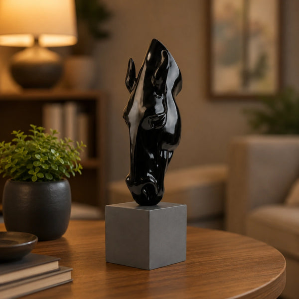 Elaris Abstract Horse Sculpture -  Black Finish