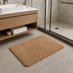 Solid Beige Anti Slip Bath Mat, 40 x 60 cm