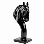 Elaris Horse Head Sculpture - Glossy Black Showpiece