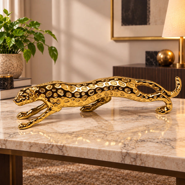 Elaris Leaping Jaguar Showpiece