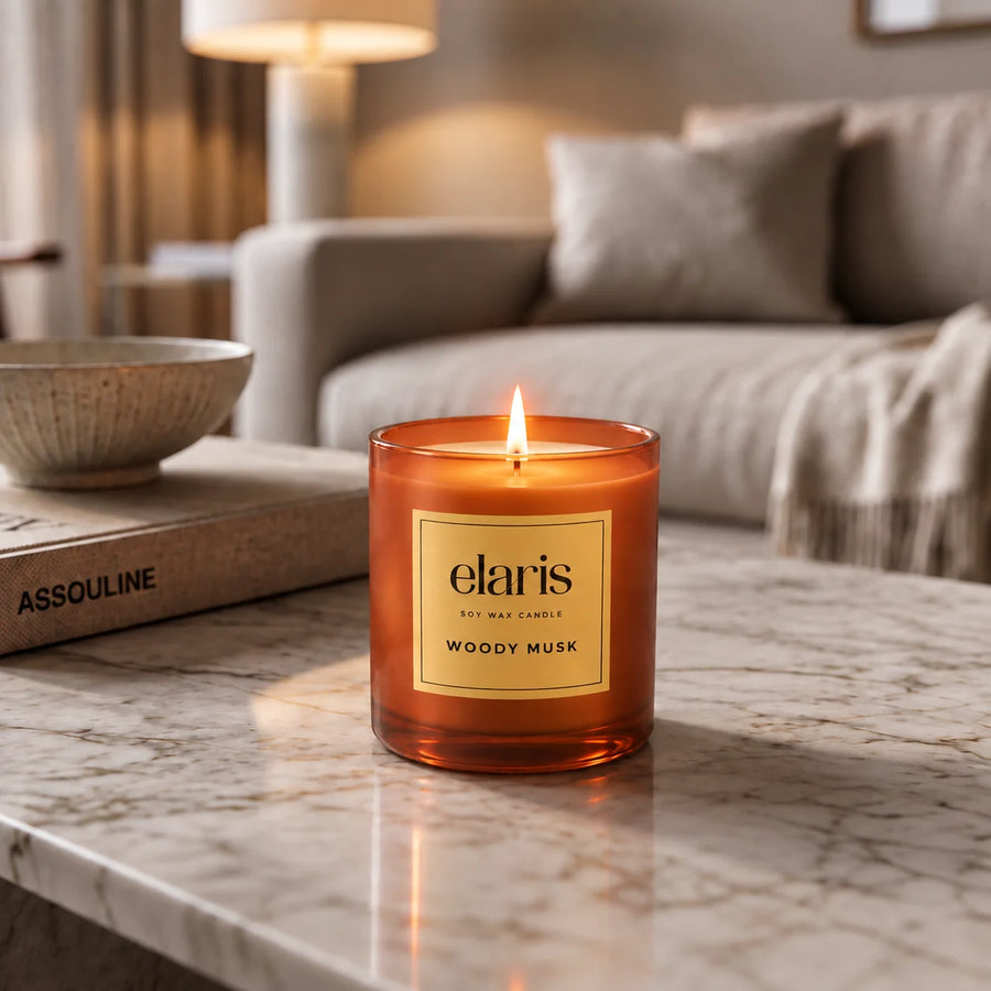 Elaris Woody Musk Scented Candle