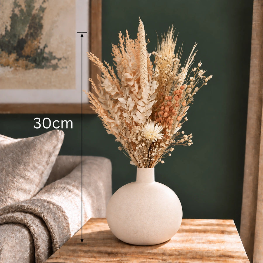 Elaris White Birch Dried Blooms With Vase