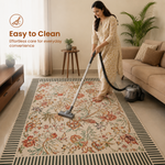 Botanical Print Anti-skid Washable Carpet 4x6 ft