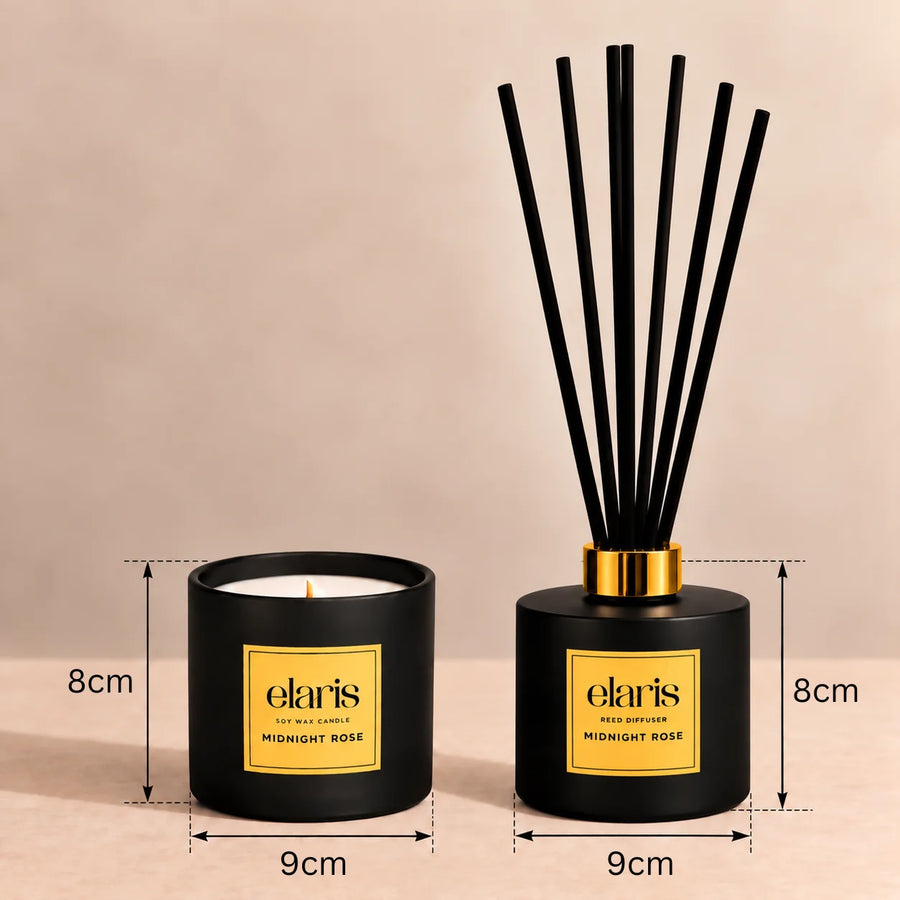 Elaris Midnight Rose Candle & Reed Diffuser Gift Set