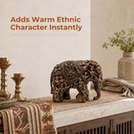 Elaris Tribal Art Elephant Showpiece - Heritage Bronze Finish