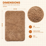Solid Beige Anti Slip Bath Mat, 40 x 60 cm