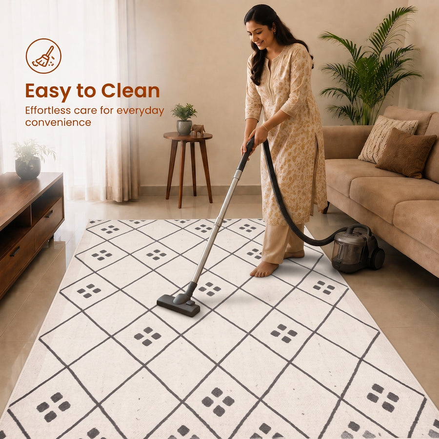 Elaris Ivory Diamond Carpet