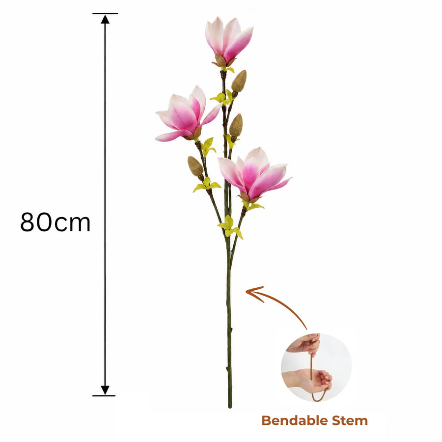 Elaris Everbloom Pink- White Magnolia – Single Stem, 80cm
