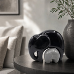 Elaris Elephant Family Showpiece - Black & Grey Ceramic Duo