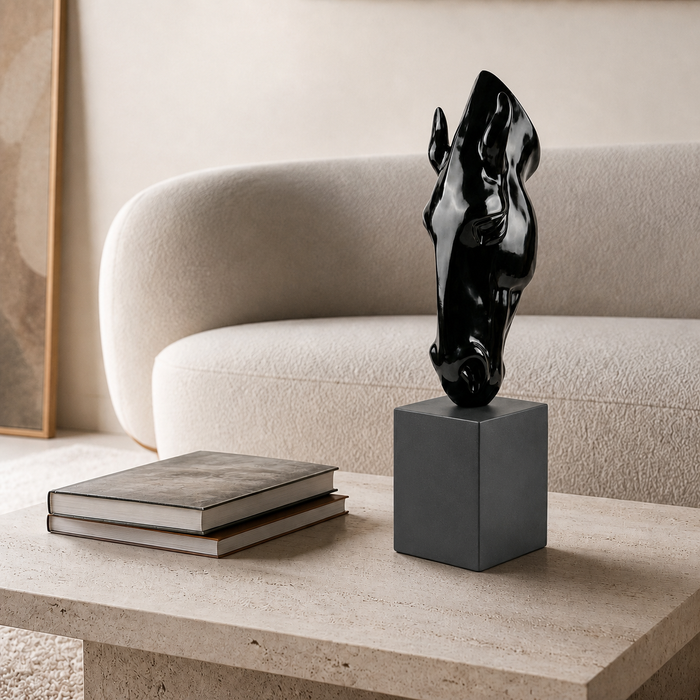 Elaris Abstract Horse Sculpture -  Black Finish