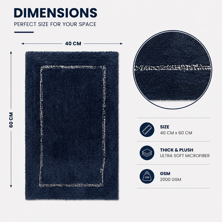 Geometric Border Design Anti Slip Bath Mat, 40 x 60 cm