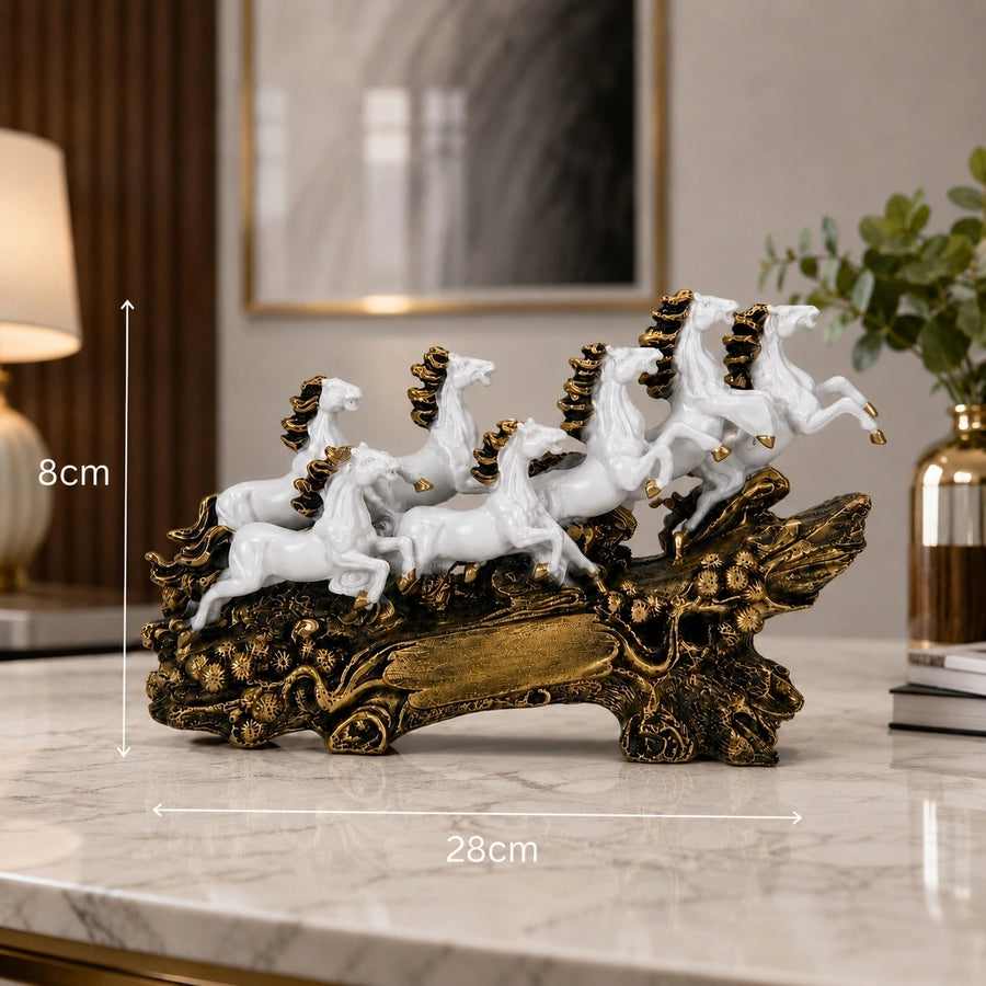 Elaris Seven Running Horses Showpiece - Artistic Equestrian