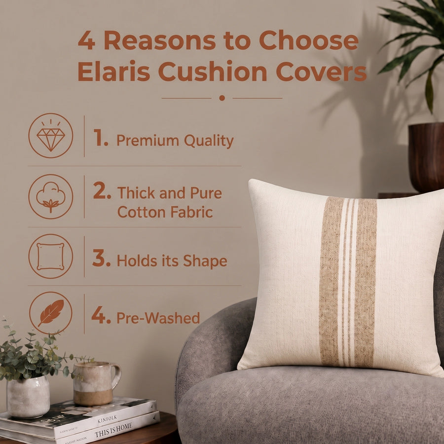 Elaris Terracotta Centre Stripe Cushion Cover