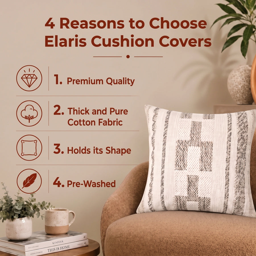 Elaris Ivory Aztec Cushion Cover