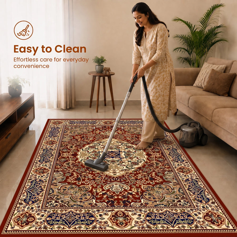 Elaris Heritage Maroon Medallion Carpet