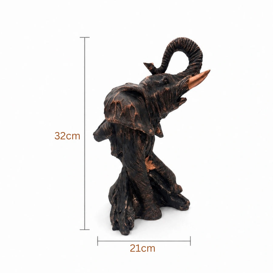 Elaris Majestic Elephant Figurine - Bronze Showpiece