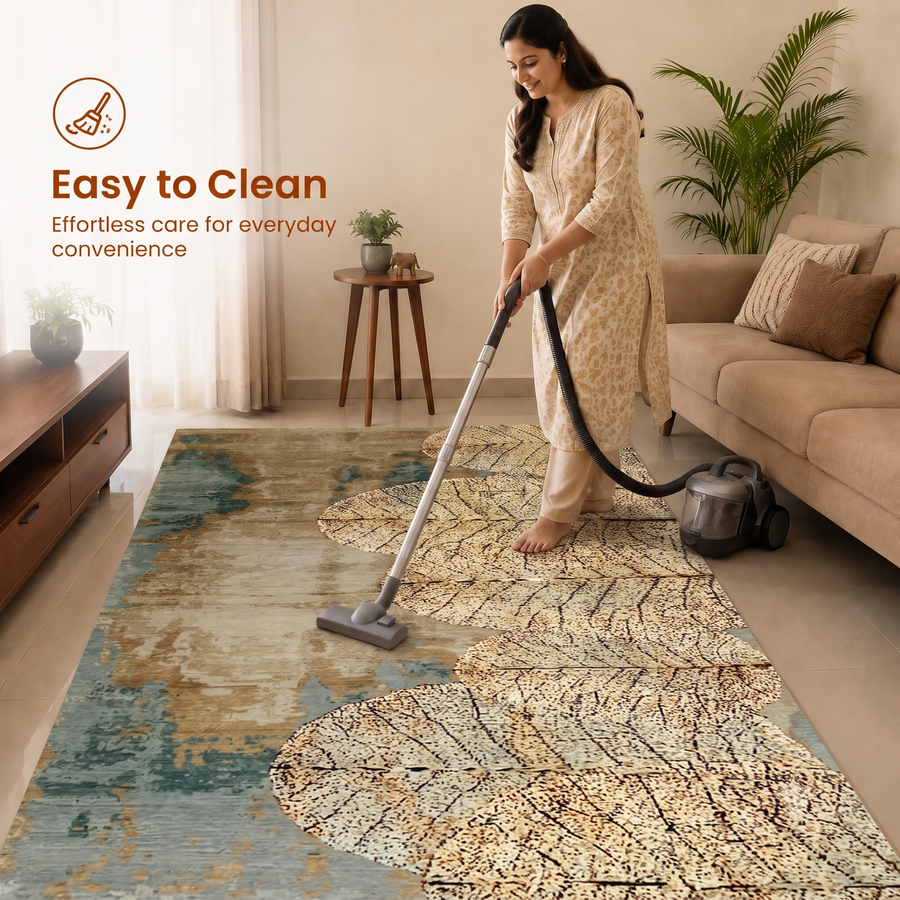 Botanical Serenity Print Anti-skid Washable Carpet 3x5 ft