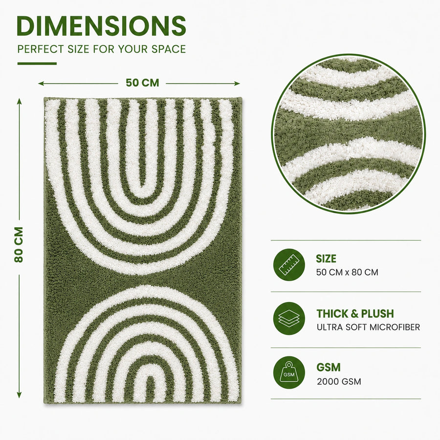Geometric Arch Design Anti Slip Bath Mat, 50 x 80 cm