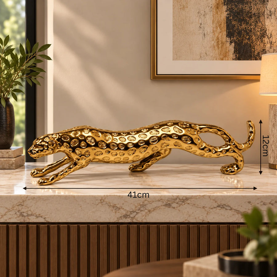 Elaris Leaping Jaguar Showpiece