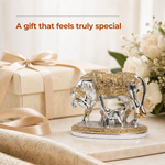 Elaris Kamdhenu Cow Idol – Small, Gold & Silver Plated
