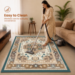 Ivory Heritage Anti-skid Washable Carpet & 2 Runner Set