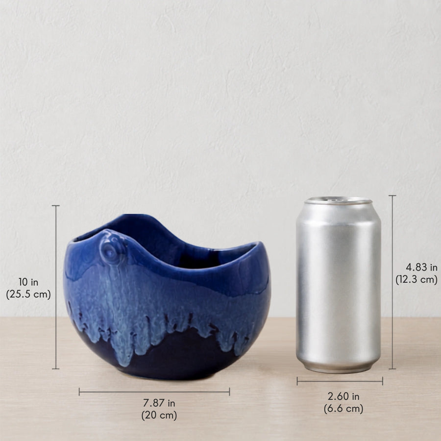 Elaris Cobalt Crescent Handcrafted Ceramic Vase - Big