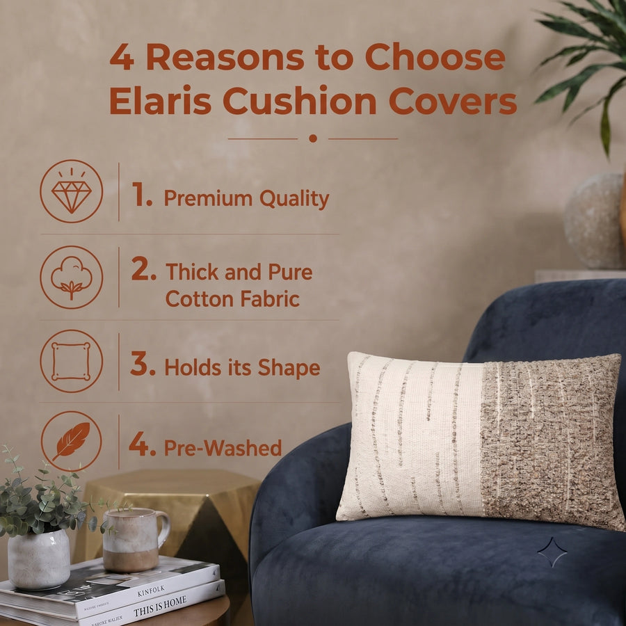 Elaris Half & Half Texture Cushion Cover