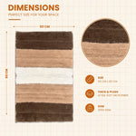 Modern Earth-Tone Striped Anti Slip Bath Mat, 50 x 80 cm