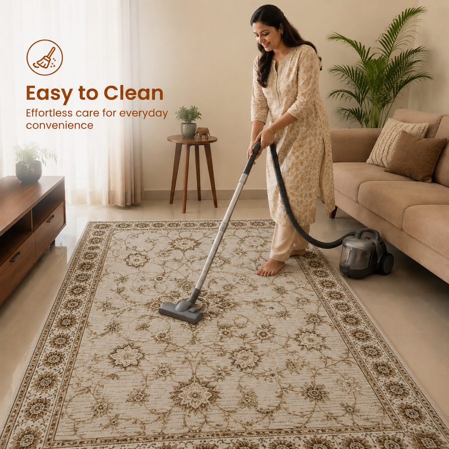 Vintage Print Anti-skid Washable Carpet 3x5 ft