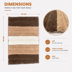 Modern Earth-Tone Striped Anti Slip Bath Mat, 40 x 60 cm