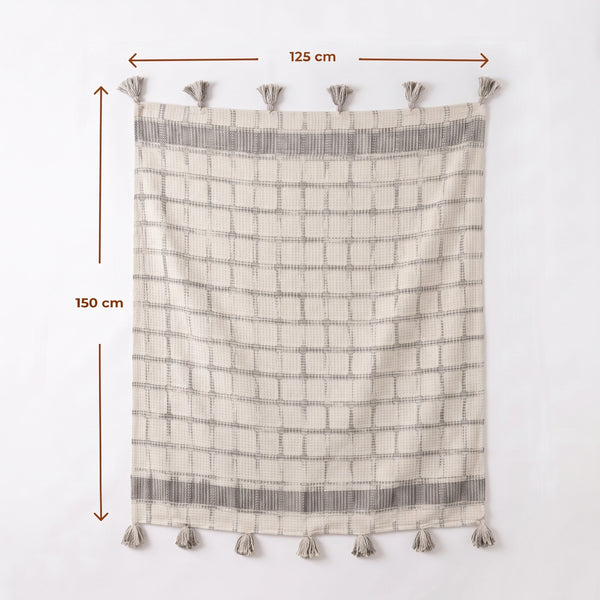 Elaris Grey Check Throw
